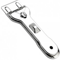 Racleta pentru plita cu inductie ceramica, 6 lame de rezerva, 140x45mm, metal, Argintiu