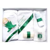 Cumpara ieftin Trusou Botez, 6 Piese cu Text Imprimat &quot;Radacini si aripi&quot;, Verde, Inger - TB161