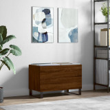 Dulap discuri Gossi stejar maro 74.5x38x48 cm, lemn prelucrat, suport viniluri, stil industrial, living
