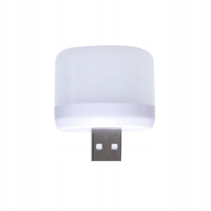 Lampa LED USB/Lightning, 3W/5V, 41x46 mm, Alb