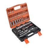 Cumpara ieftin Trusa chei tubulare 53 piese, cu chei lungi si scurte, clichet 1 4, din crom vanadiu, culoare portocalie