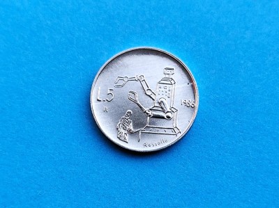 5 Lire 1986 San Marino-AUNC-RAR-in realitate arata bine foto