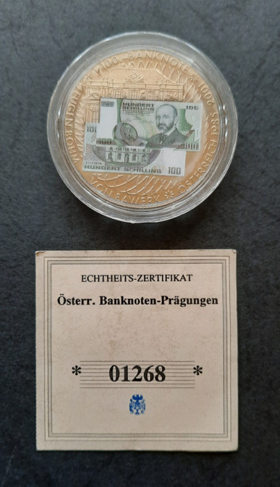 Medalie colorizata &quot;Abschied Einer W&auml;hrung&quot; Austria 2001 - A 2622