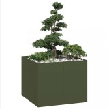 vidaXL Jardinieră verde măsline 100x100x80 cm oțel