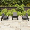 Gossi set mobilier de gradina cu perne, 4 piese, gri, plastic