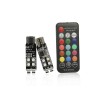 Set 2 becuri pozitie RGB T10 cu telecomanda 10 LED SMD2835 12V Cod: ZC-RF1