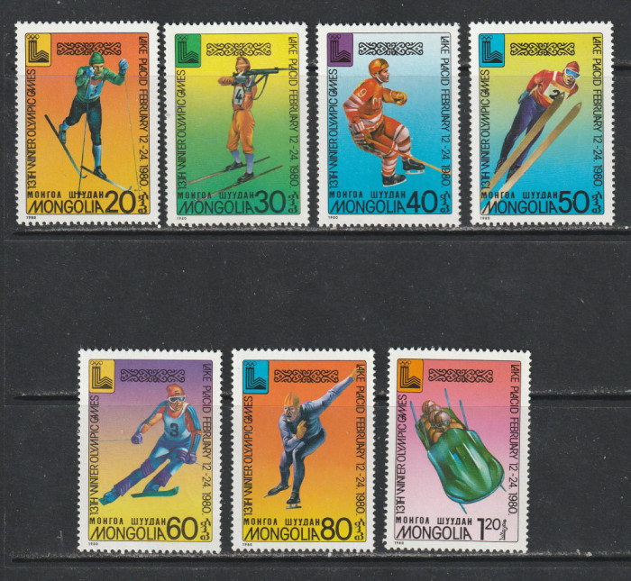 Mongolia 1980 - #301 Jocurile Olimpice de Iarna Editia a XIII-a - 7v MNH