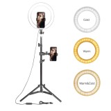 Lampa LED video 26cm cu suport telefon ring light pentru youtube, vlog, make-up