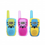 Set 3 statii walkie talkie copii, antena, lanterna, alimentare baterii, raza