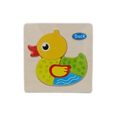 Puzzle din lemn 15x15 cm - Ratusca, 7Toys