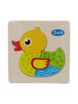 Puzzle din lemn 15x15 cm - Ratusca, 7Toys foto