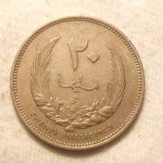 LIBIA LIBYA 20 MILLIMES 1965 VF+