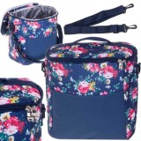 Geanta termo -izolanta de plaja sau camping 11l albastru inchis model floral, Oem