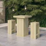 vidaXL Set mobilier de bar de grădină, 3 piese, lemn de pin tratat 3096633