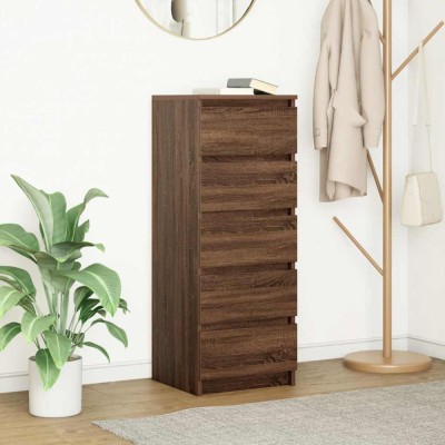 vidaXL Bufetă cu sertare Stejar maro 37,5x35x99 cm Lemn prelucrat 861766 foto
