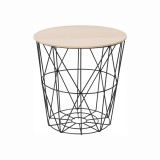 Cumpara ieftin Masuta din blat natur si metal negru NANCER 40x40x48 cm