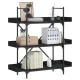 VidaXL Bibliotecă cu 3 niveluri, negru, 100x33x108,5 cm lemn prelucrat 837687