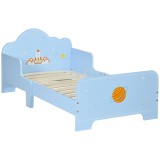 ZONEKIZ Pat pentru Copii cu Decor Spațial, Pătuț pentru Copii cu V&acirc;rsta 3-6 Ani, 143x74x59 cm, Albastru Deschis | Aosom Romania