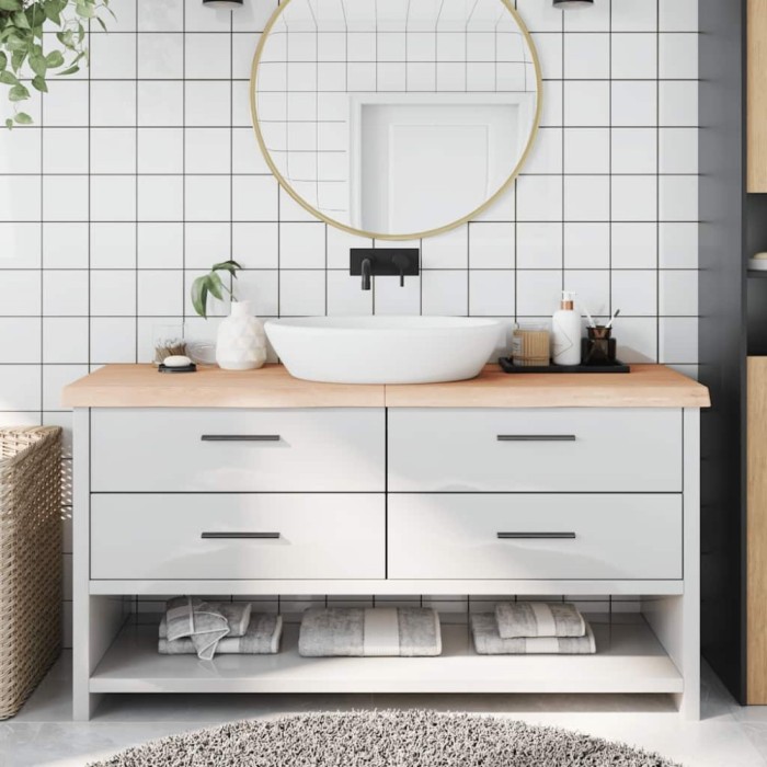 vidaXL Blat de baie, 160x60x(2-6) cm, lemn masiv netratat 3156064