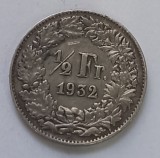 Switzerland, 1/2 Franc 1932, Argint.