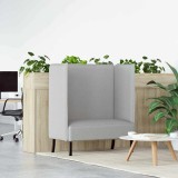 vidaXL Canapea cu spătar &icirc;nalt 101cm Gri de nor țesătură 42010842