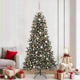 VidaXL BraddeCrăciunartificial cu 300 LED Verde 114 x 114 x 210 cm PVC 3395890