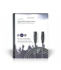 Cablu digital DMX 110 Ohm XLR 3 Pini tata - XLR 3 Pini mama 15m gri Nedis foto