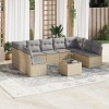 Gossi set canapele de gradina cu perne, 10 piese, bej, poliratan