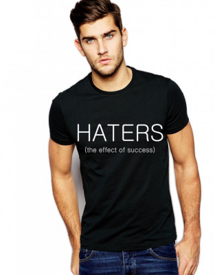 Tricou negru barbati - Haters - XL foto