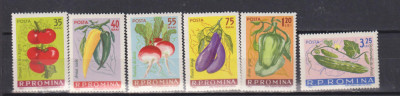 ROMANIA 1963 CULTURA LEGUMELOR TIMPURII LP. 556 MNH foto