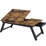 SONGMICS Masa de pat pentru laptop, plabila si reglabila, 55x35x23 cm, maro Household NewTrend