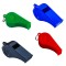 Fluier din ABS cu snur galben, lungime snur 40 cm, diverse culori