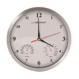 Ceas de perete Esperanza, Temperatura, Umiditate, Mecanism cu cuart, Aluminiu