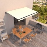 VidaXL Copertină retractabilă automat, crem, 450x300 cm