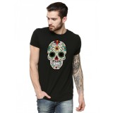 Tricou barbati negru - Sugar Skull Colorful - XL