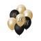 Set 7 baloane latex B&amp;C, 18 ani, auriu-negru, 30cm