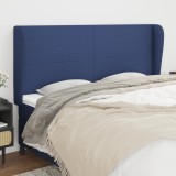 VidaXL Tăblie de pat cu aripioare, albastru, 163x23x118/128 cm, textil 3117688