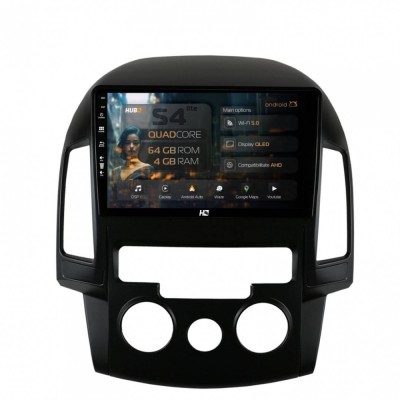 Navigatie Hyundai I30 (2007-2012) Clima Manuala 4GB RAM Android 13 Quadcore DSP GPS Wi-FI Carplay Android Auto USB Bluetooth Waze Touchscreen 9 inch foto