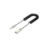 Adaptor, Transmitator si Receptor pentru Masina, Bluetooth 5.3, Jack 3.5 mm, Compatibilitate Universala, Plug and Play, Cablu 1m, Raza Acțiune 10m