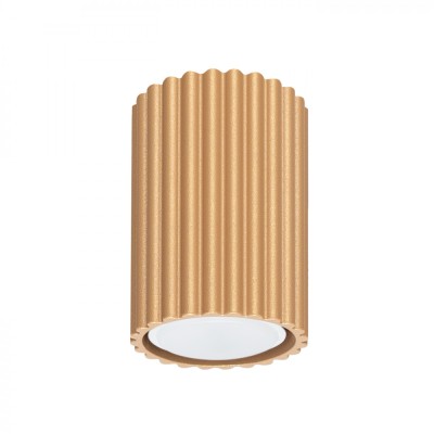 Lampă De Tavan Karbon Din Aluminiu Aurit, 1 Bec Tub Minimalist De Interior. foto