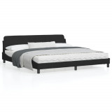 Cadru de pat cu tablie, negru, 200x200 cm, catifea GartenMobel Dekor, vidaXL