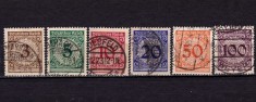 ✅ (S42) Germania Reich 1923 &quot;Cifra- stabilizare Rentenmark &quot; serie completa Michel 338/343, stampilate