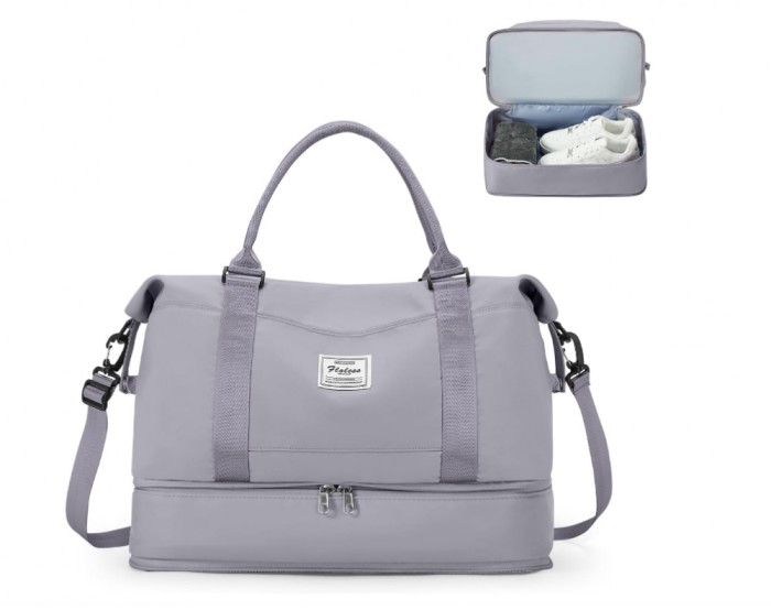 Geanta de voiaj pentru femei SEAFEW, gri, casual, 40 x 20 x 25 cm - RESIGILAT