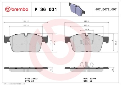 BREMBO P 36 031 PRIME LINE set placute frana,frana disc foto