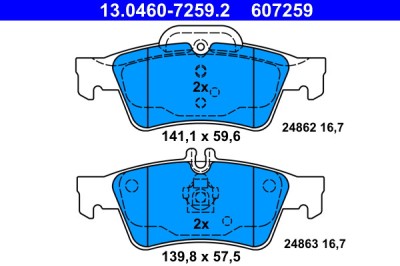 ATE 13.0460-7259.2 set placute frana,frana disc foto
