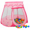 Cort de joaca pentru copii cu 250 bile, roz, 102x102x82 cm