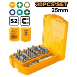 Set Biti 30 Piese INGCO AKSD08301 &ndash; Compatibilitate Universala, Organizare Compacta