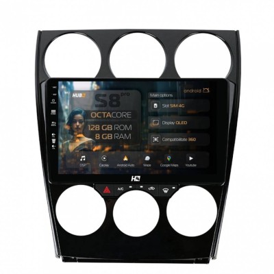 Navigatie Mazda 6 (2002-2008) 8GB RAM Android 13 Octacore Slot Sim 4G DSP GPS Wi-FI Carplay Android Auto USB Bluetooth Waze Touchscreen 9 Inch foto