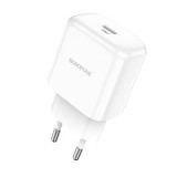 Incarcator Retea USB-C Borofone BN3 Premium, Quick Charge, 20W, 1 X USB Tip-C - Alb
