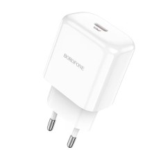 Incarcator Retea USB-C Borofone BN3 Premium, Quick Charge, 20W, 1 X USB Tip-C - Alb